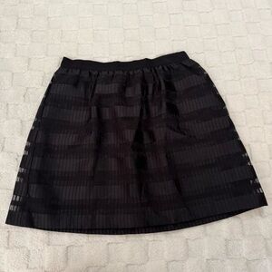 Ann Taylor Elegant Black Printed Tulle Women's A-Line Mini Skirt - Size 6 NWT